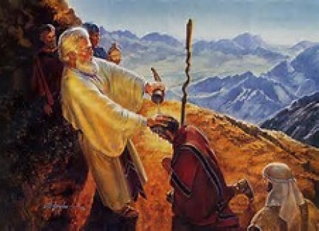 Moses anoints Yoheshua